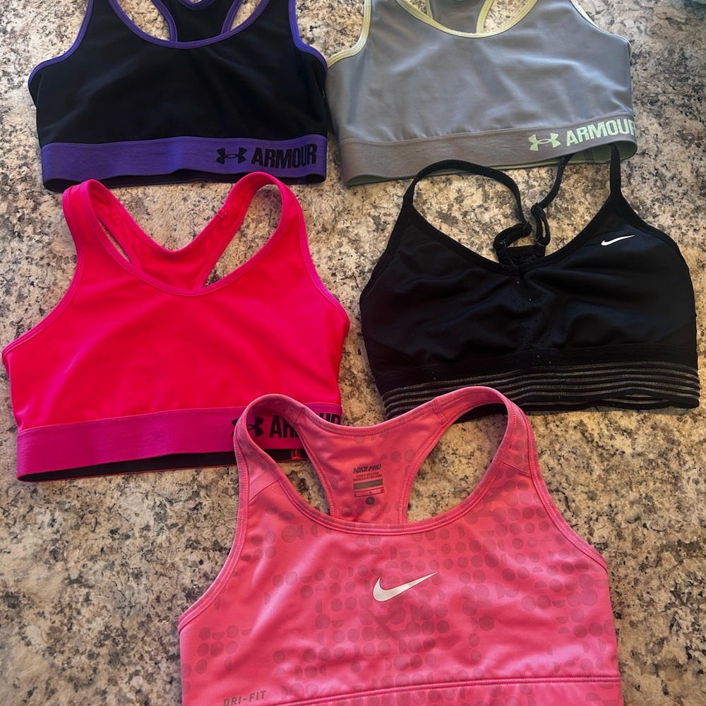 Nike and Under Armour Sports Bras Set
